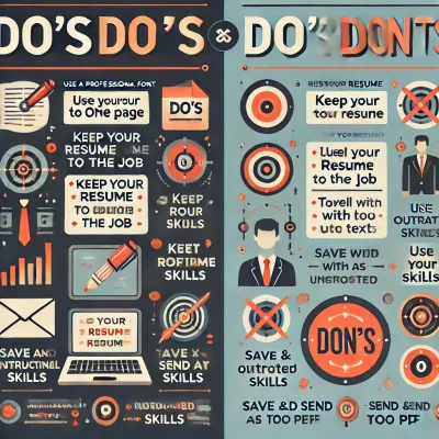 a do’s and don’ts infographic for resume mistakes